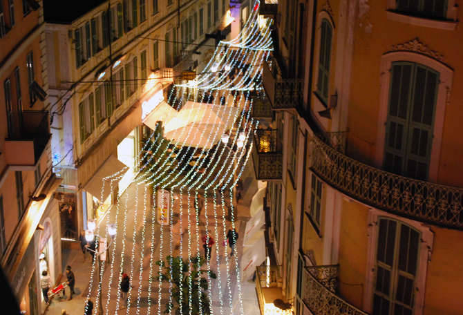 luminarie sanremo via matteotti notturna