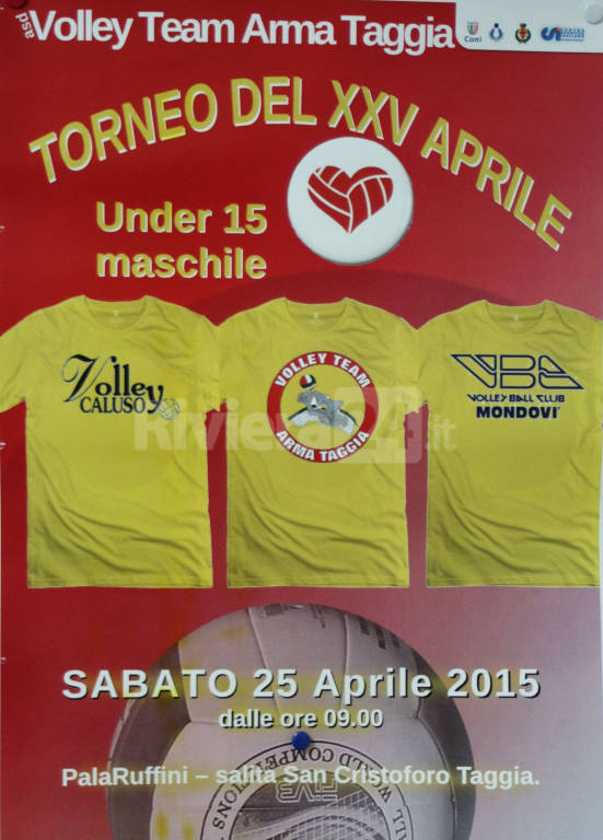 torneo pallavolo arma taggia volley team 25 aprile 2015