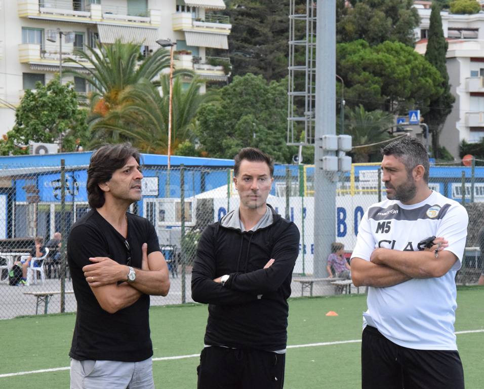 Allenamento a Pian di Poma per la Sanremese, in preparazione del match di Coppa Italia