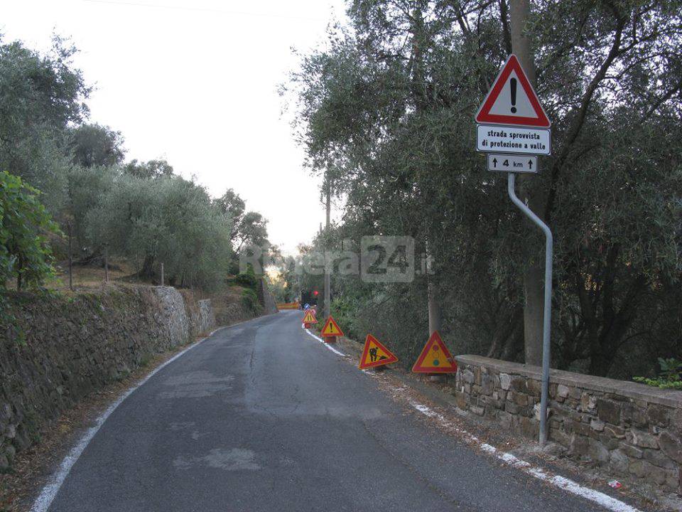 Strada per Montegrazie di Imperia, partiti gli interventi per rimuovere la frana