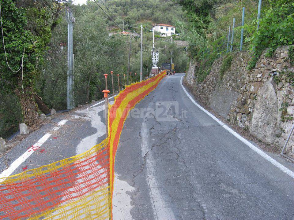 Strada per Montegrazie di Imperia, partiti gli interventi per rimuovere la frana