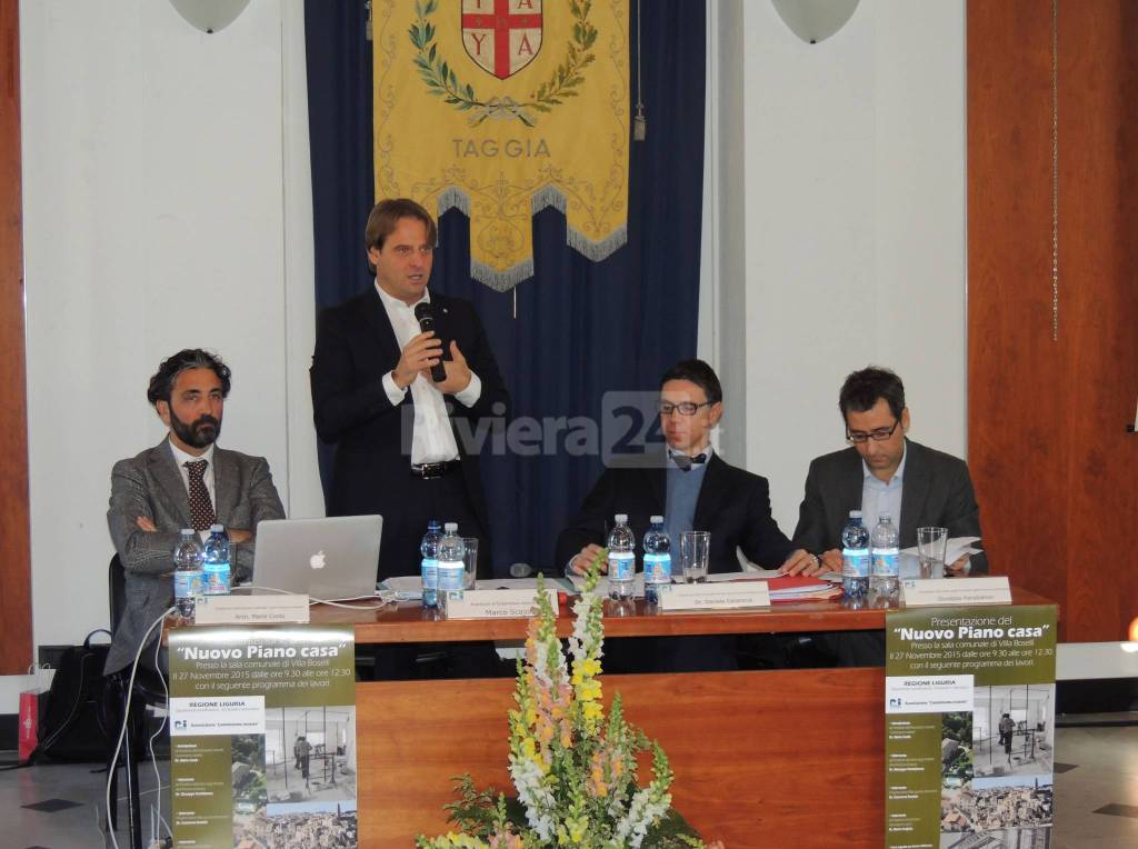 Taggia, l'assessore regionale Marco Scajola presenta il nuovo Piano casa della regione Liguria