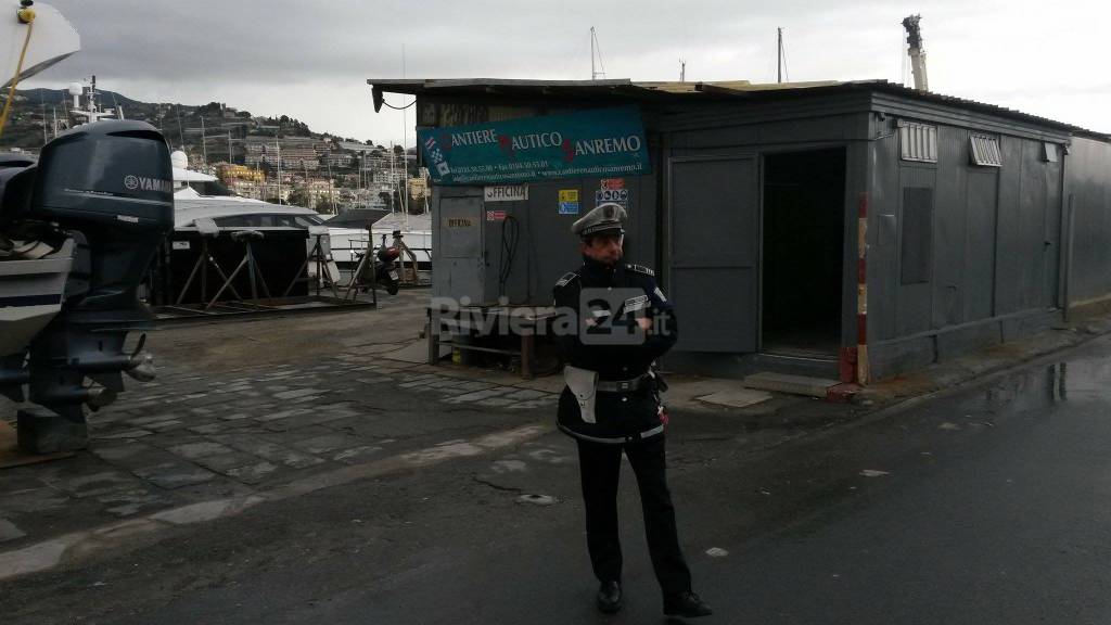 Cantieri Nautici Sanremo, questa mattina lo sgombero di polizia municipale e capitaneria di porto