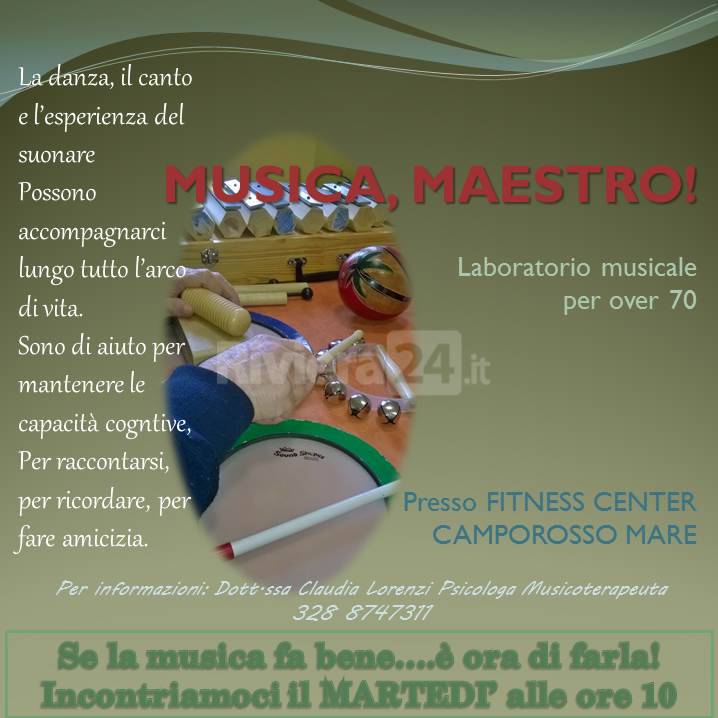 Laboratori musicali per anziani alla palestra Fitness Center