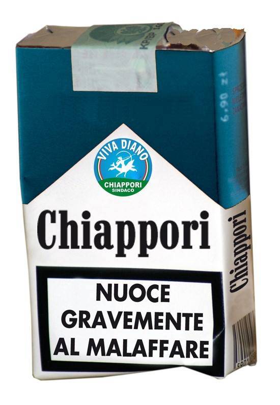 pacchetto di sigarette "Chiappori" che "nuoce gravemente al malaffare"