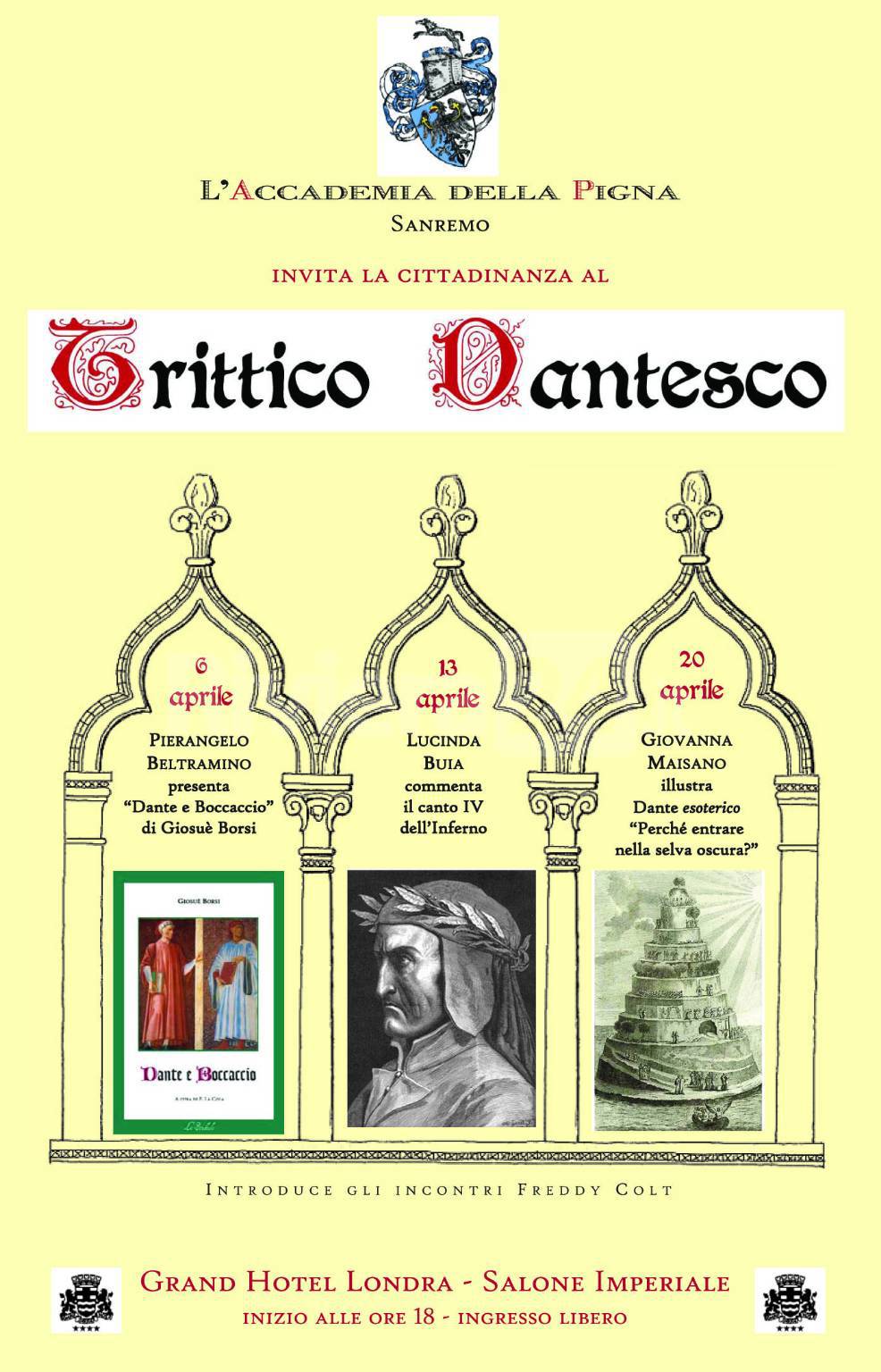 “Trittico Dantesco”, al Grand Hotel Londra un corso gratuito su Dante