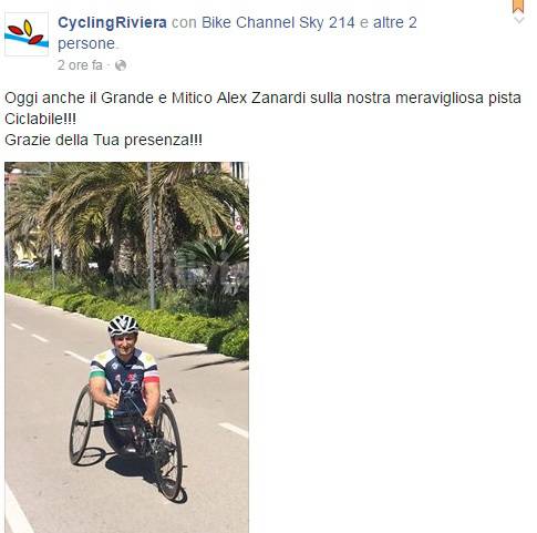 Anche Alex Zanardi in pista ciclabile