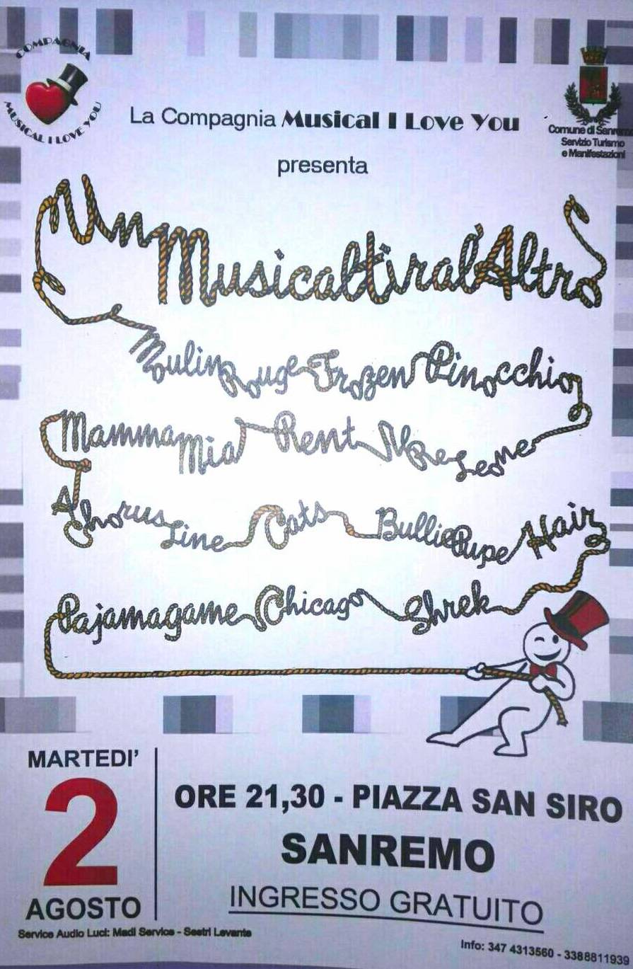 Appuntamento con la compagnia teatrale “Musical I Love You” per Martedì 2 Agosto