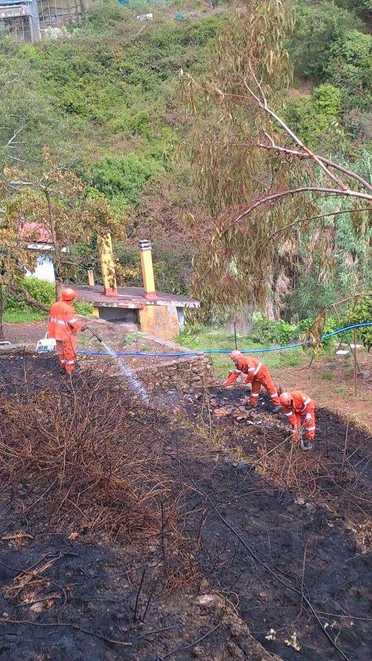 Perinaldo, incendio in località Massabò