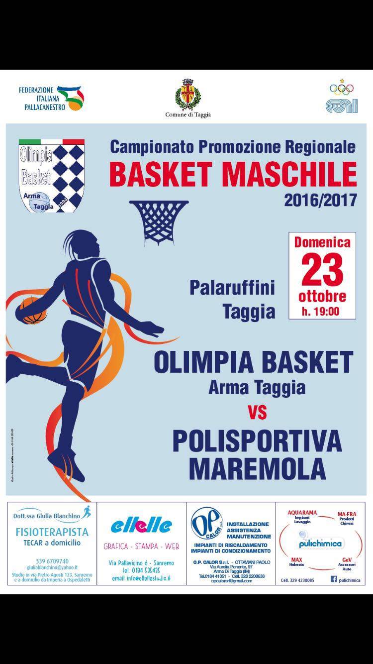 Esordio della Olimpia Basket Taggia Arma