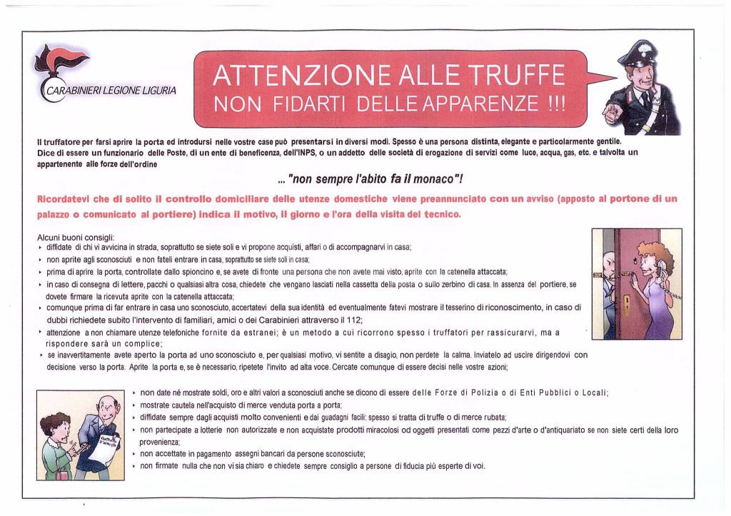 Prevenzione delle truffe e dei delitti in genere: i consigli dei Carabinieri al centro anziani della Parrocchia di San Siro