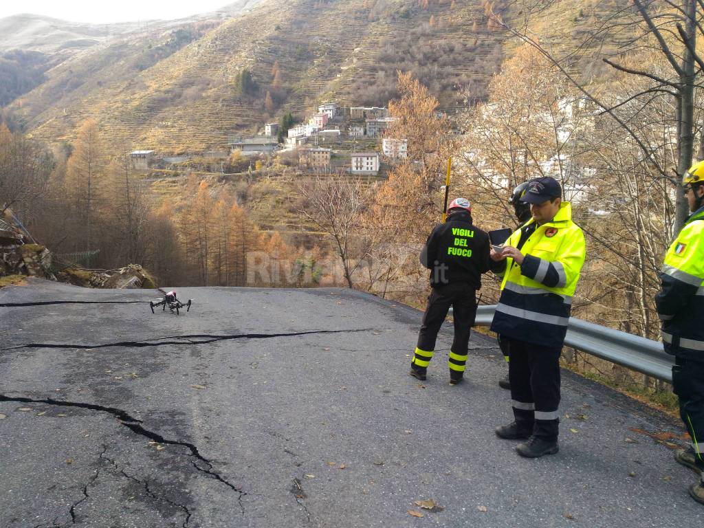 Mendatica, sopralluogo del sindaco e di un geologo dell’Ufficio Tecnico alla frazione di Monesi