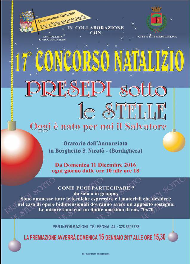 &#8220;Presepi sotto le stelle&#8221; a Borghetto San Nicolò, la premiazione avverrà domenica 15 gennaio