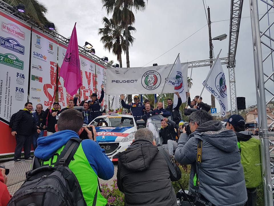 La Peugeot 208 di Andreucci-Andreussi si laurea vincitrice del Rally di Sanremo