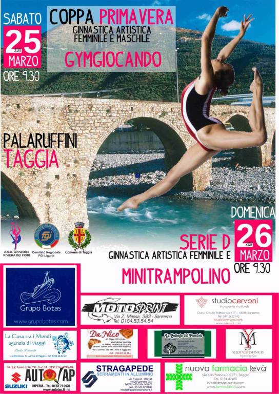 riviera24 - Taggia, Campionato Regionale Serie D di ginnastica artistica femminile e minitrampolino