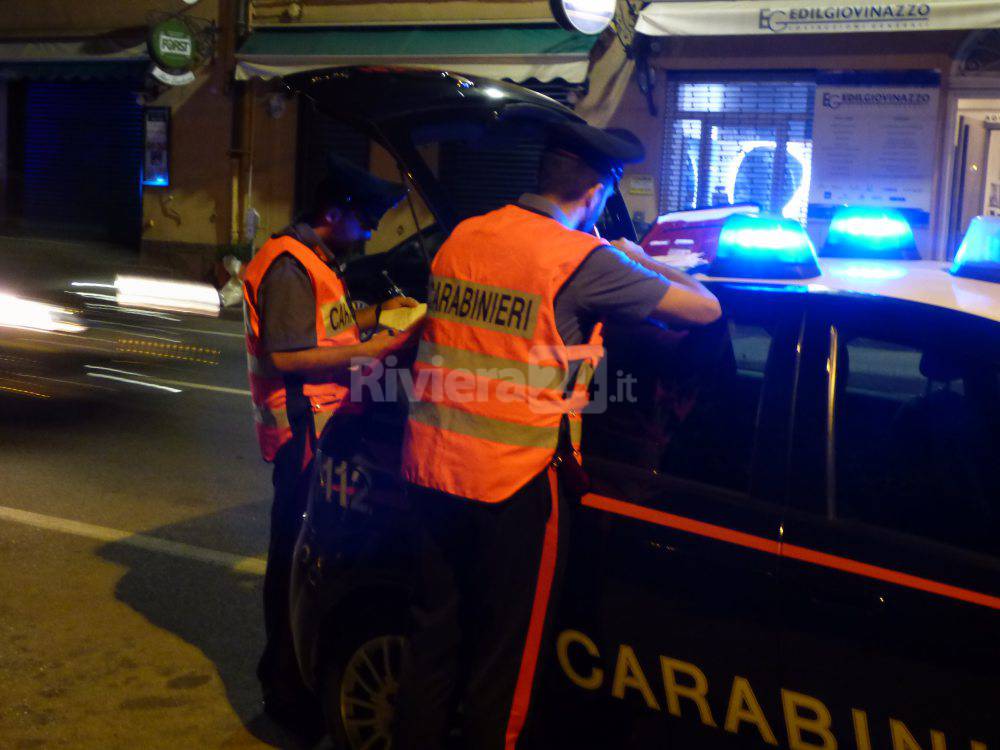 dispositivi di sicurezza dei carabinieri Ventimiglia e Bordighera