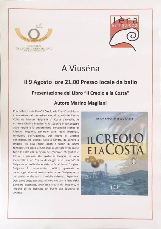 Il Circolo Manuel Belgrano presenta il libro di Marino Magliani a Viusena