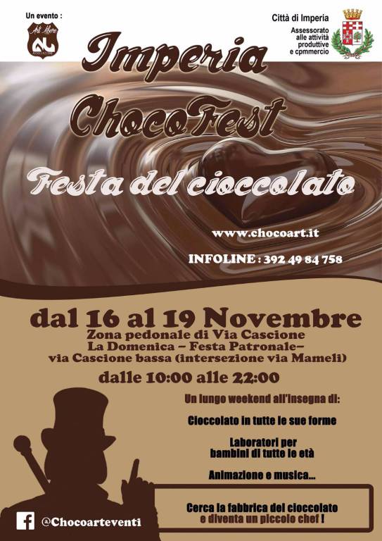 Imperia, nella zona pedonale di via Cascione prende il via il “Choco-fest”