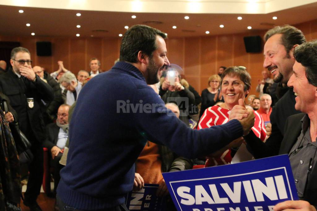 Matteo Salvini a Ventimiglia per lanciare la candidatura di Di Muro