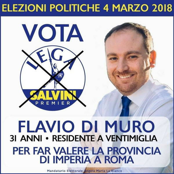 Voto domenica 4 marzo, l’appello del candidato della Lega Flavio Di Muro: “E’ ora di far tornare il Ponente protagonista”