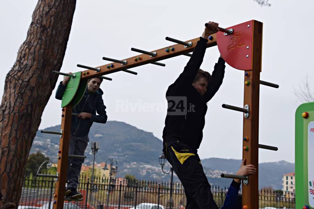 Ventimiglia, inaugurazione percorso fitness giardini Tommaso Reggio