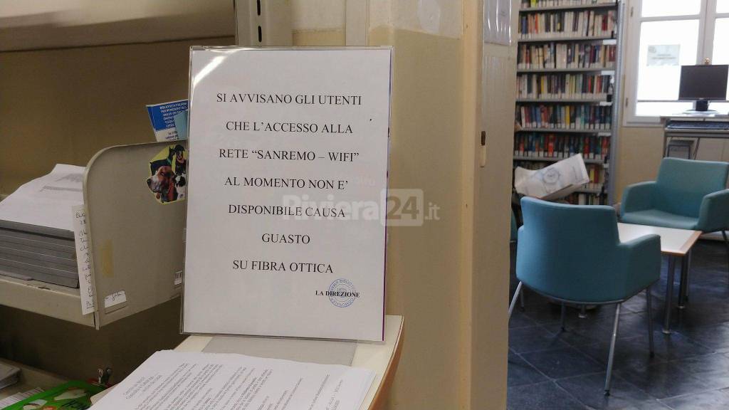 Sanremo, Biblioteca civica ancora senza wi-fi, Commissione UE lancia WiFi4EU che potrebbe risolvere il disservizio