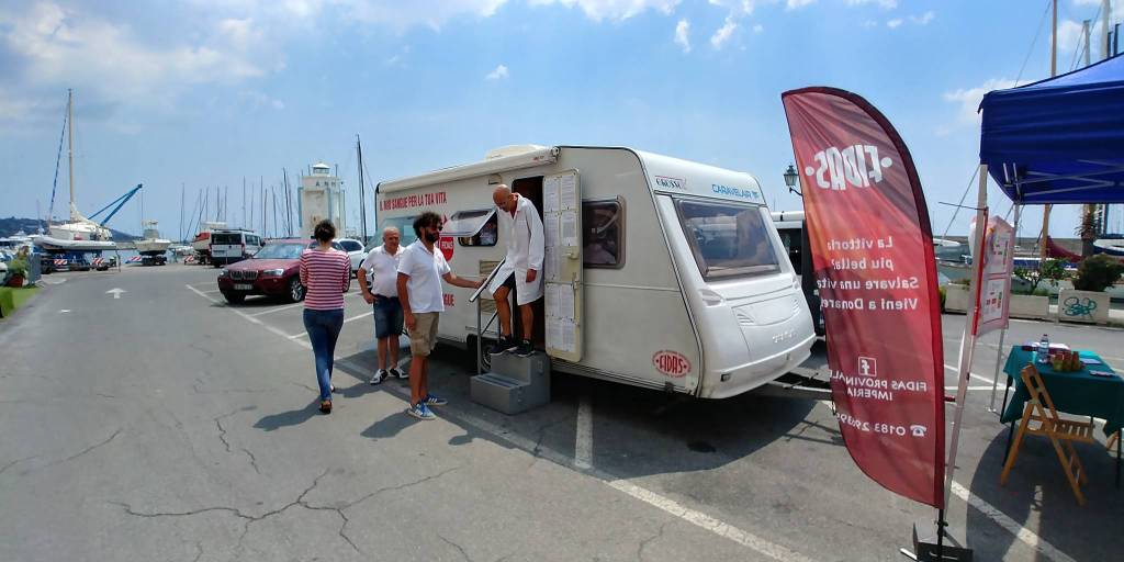 Raccolta sangue, la Fidas a Ospedaletti con l’autoemoteca e a Imperia