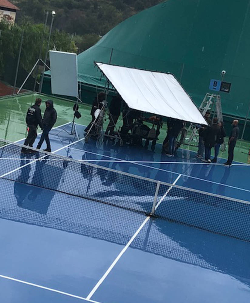 Bordighera, il Piatti Tennis Center set per le riprese dello spot di una nota casa di moda italiana