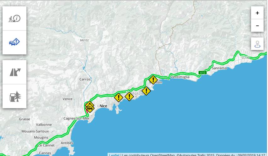 A8 chiusa a La Turbie, Mentone “blindata” per manifestazione dei “Gilets jaunes”