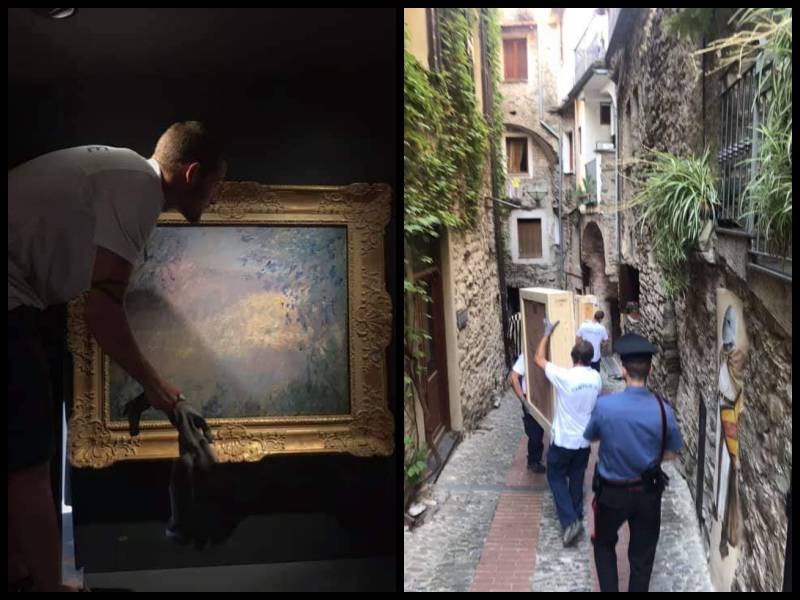 Dolceacqua dice addio a Monet. Opere scortate dai carabinieri