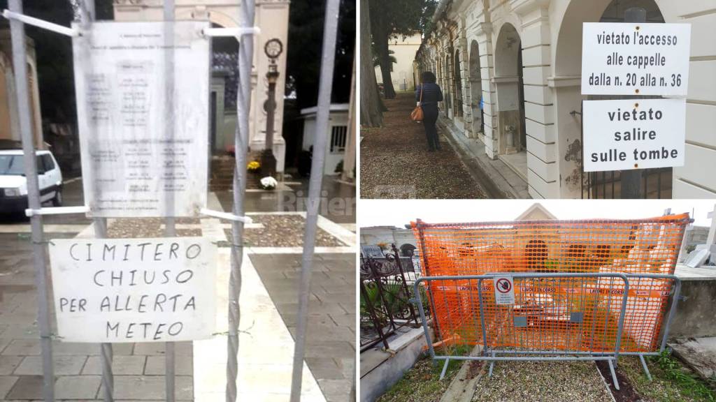 Cimitero chiuso per allerta meteo, polemica a Sanremo