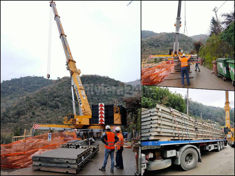 Rocchetta Nervina, è arrivato il ponte. Sarà pronto in una settimana