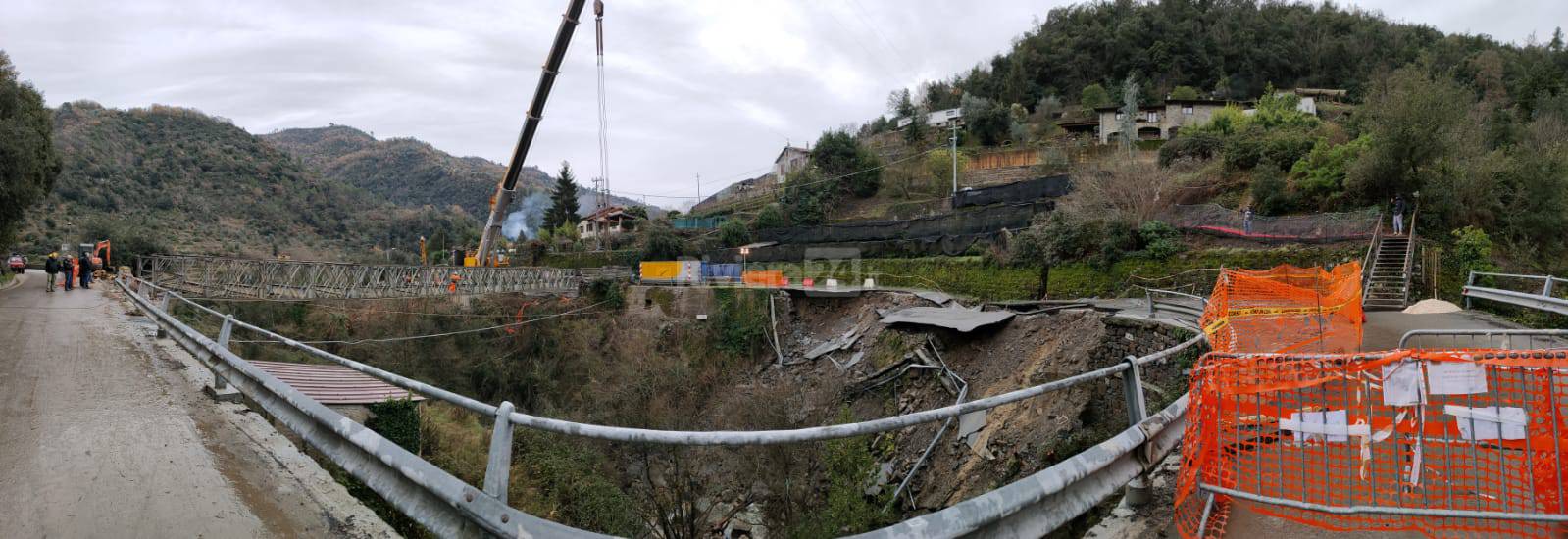 Posizionato il ponte che toglierà Rocchetta Nervina dall’isolamento