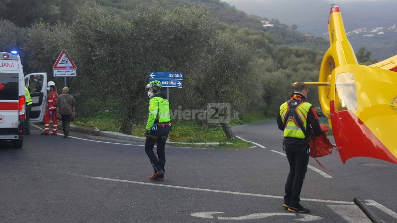 Uomo ustionato a Diano Arentino, i soccorsi