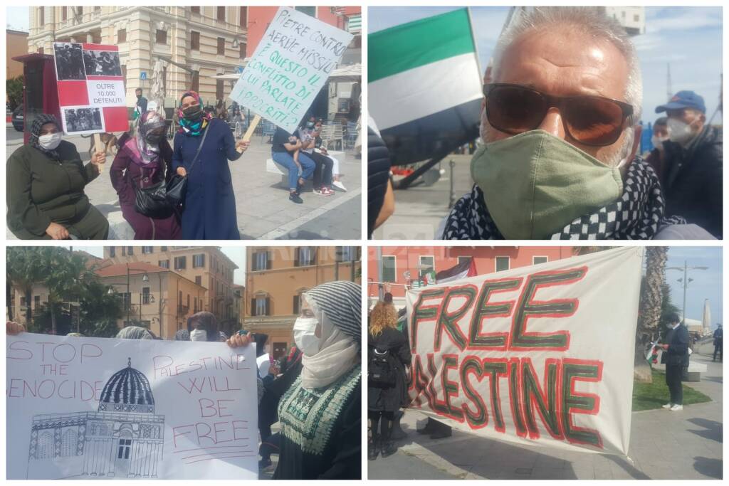 manifestazione palestina collage