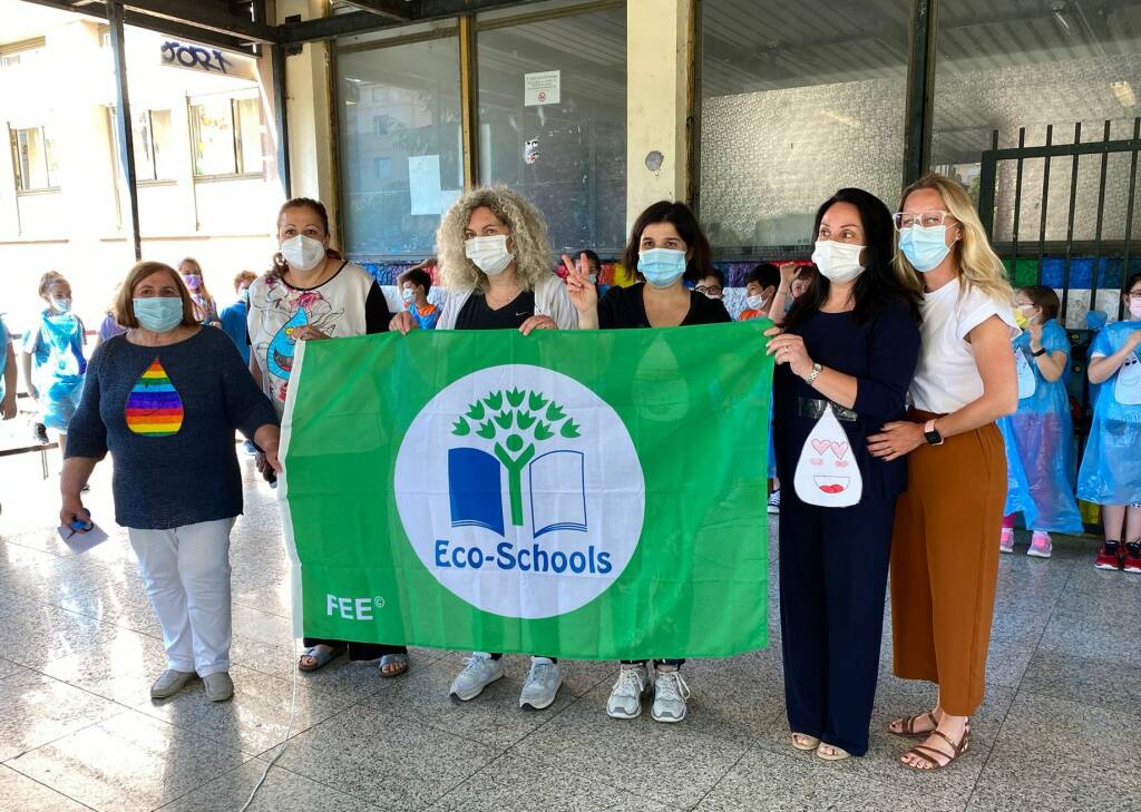 Consegna della Bandiera Verde agli istituti scolastici Pastonchi di Arma, Soleri di Taggia e Mazzini di Levà