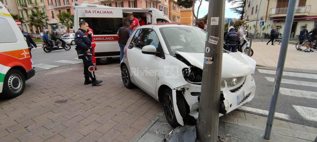 incidente palo ciclista sanremo