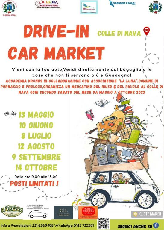 Colle di Nava, nasce il drive-in car market, il mercatino nel bagagliaio della propria auto