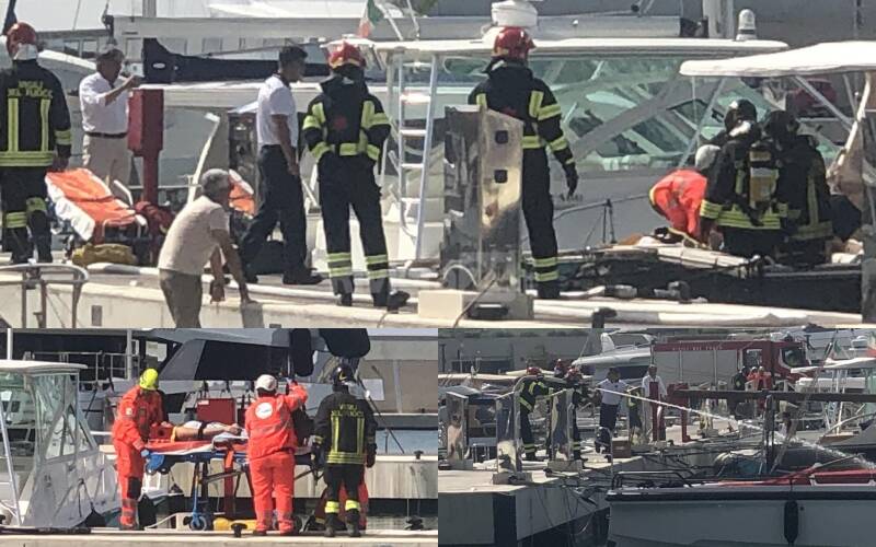 Fiamme su una barca nel porto di Ventimiglia, ma è un’esercitazione