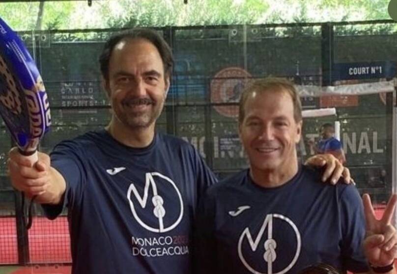 "Sfida" di Padel tra Neri Marcorè e il sindaco di Dolceacqua, Fulvio Gazzola