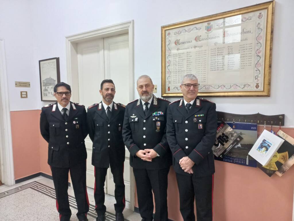 Imperia, tre carabinieri in pensione, il ringraziamento del Colonnello Morganti