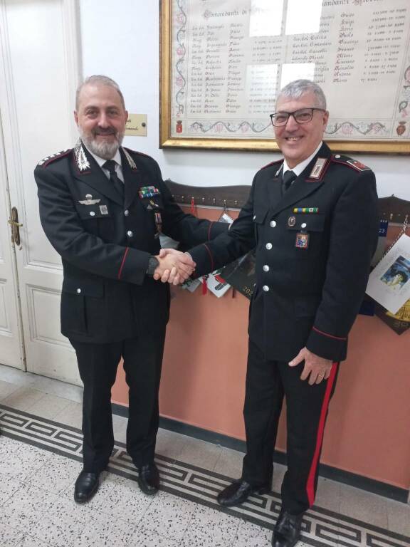 Imperia, tre carabinieri in pensione, il ringraziamento del Colonnello Morganti