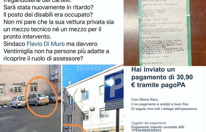 auto sosta vietata assessore ventimiglia