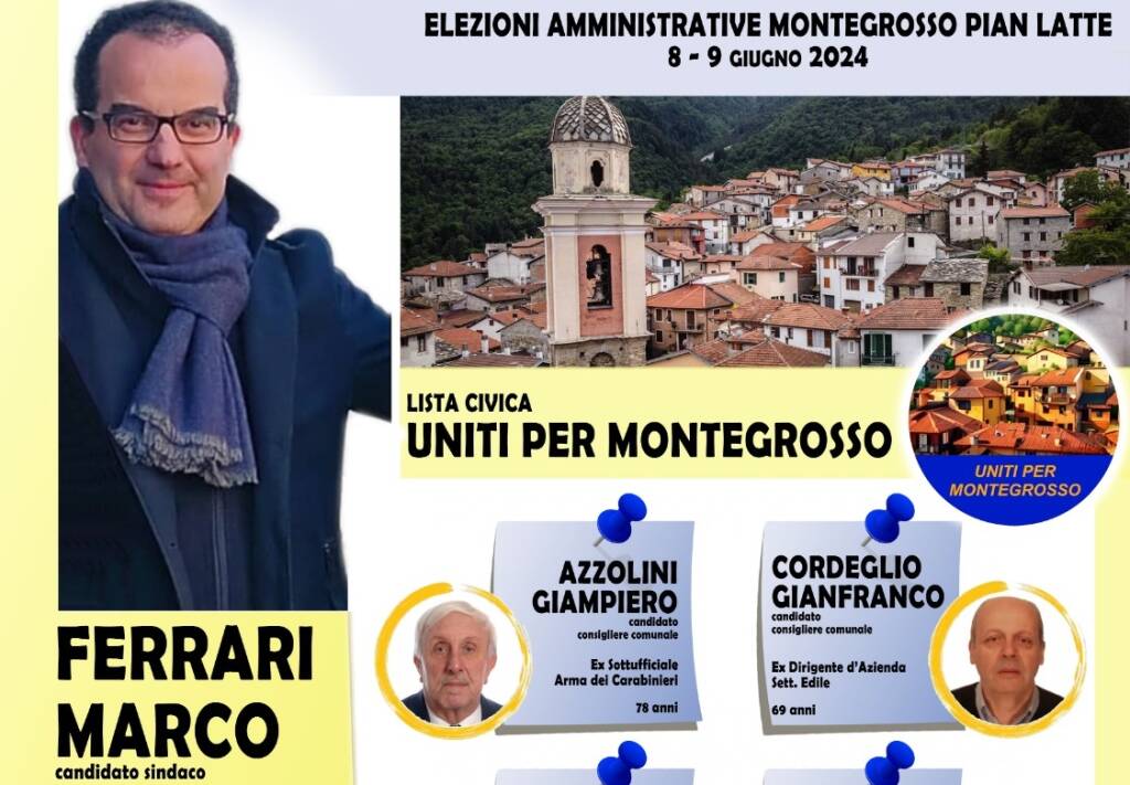 Montegrosso Pian Latte, il candidato sindaco Marco Ferrari presenta la sua squadra